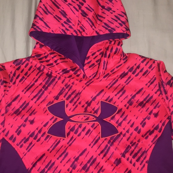 UNDER ARMOUR pink and purple hoodie size LG youth - Picture 2 of 5